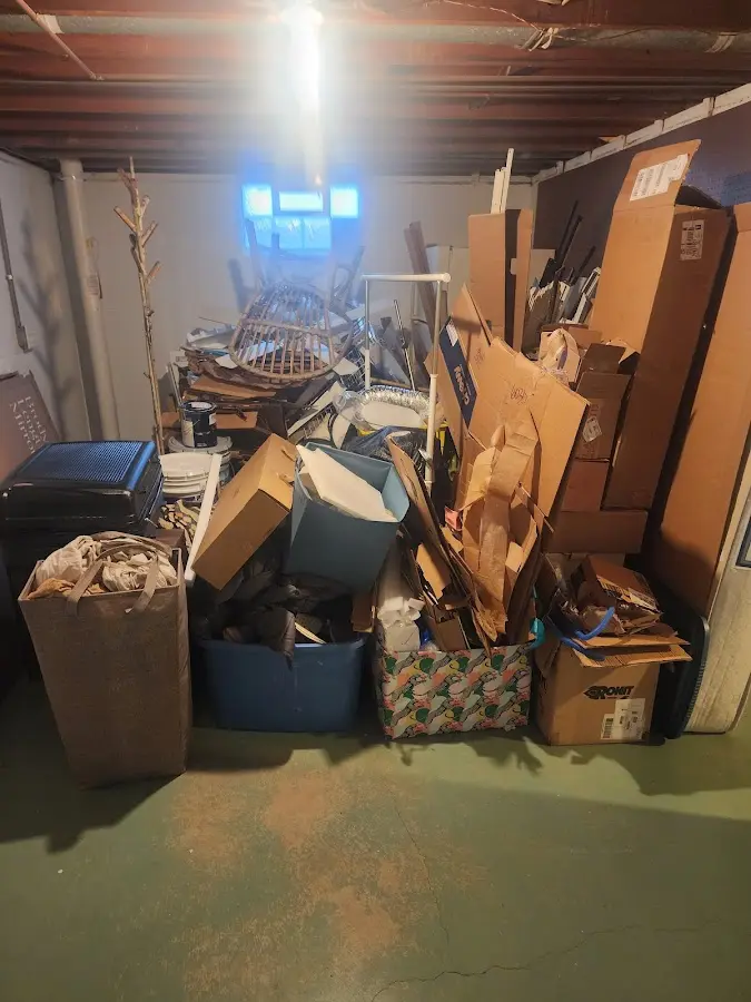 Roll-off dumpster container at job site for 8 Yard Dumpster Rental in Centerville